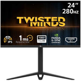 TwistedMinds 24.5" FHD Flat Gaming Monitor, Fast IPS, 280Hz, 1ms MPRT, Console Ready HDMI 2.1, HDR 100, Nvidia G-SYNC & AMD-SYNC w/ RGB Lights | TM24FHD280IPS |